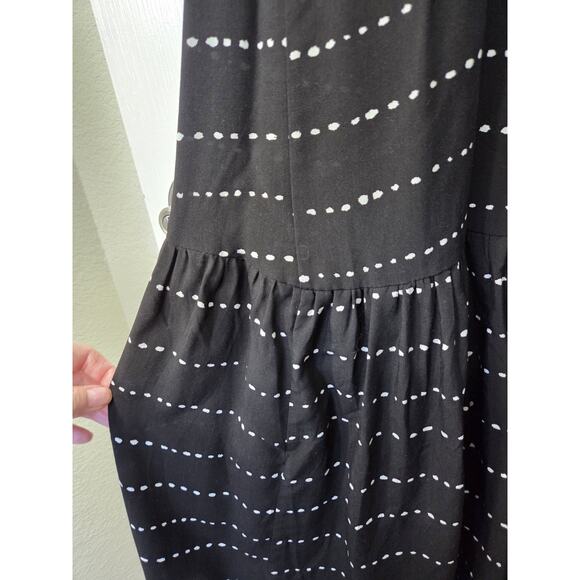 ViX Paula Hermanny New Black White Dot Bow Ruffle Tiered Hem Maxi Dress, Size XS - Picture 13 of 14